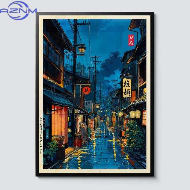 Japanese Tokyo Lifestyle - AZNM Impression sur toile de dessin